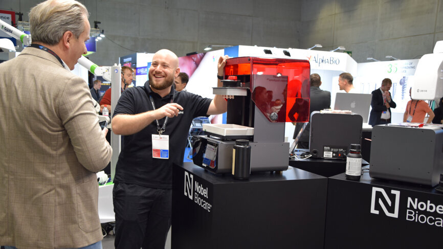 Good vibes only at the Nobel Biocare booth.