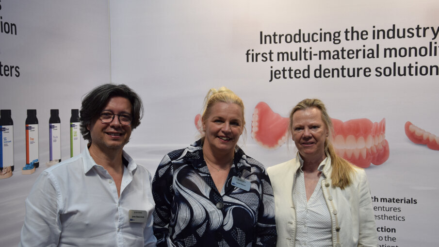 Representatives of NextDent by 3D Systems at their booth SU43.