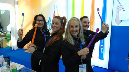 From left: Gisele Choqutte, Theodora Little, Stacy Atnip and Lauren Stidham of Curaden/Curaprox.