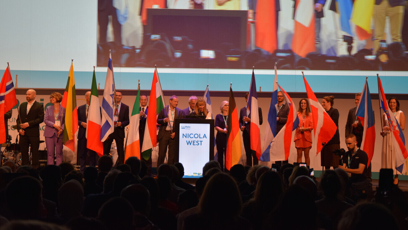 The procession of flags representing the European Federation of Periodontology’s 37 member societies. (Image: DTI)