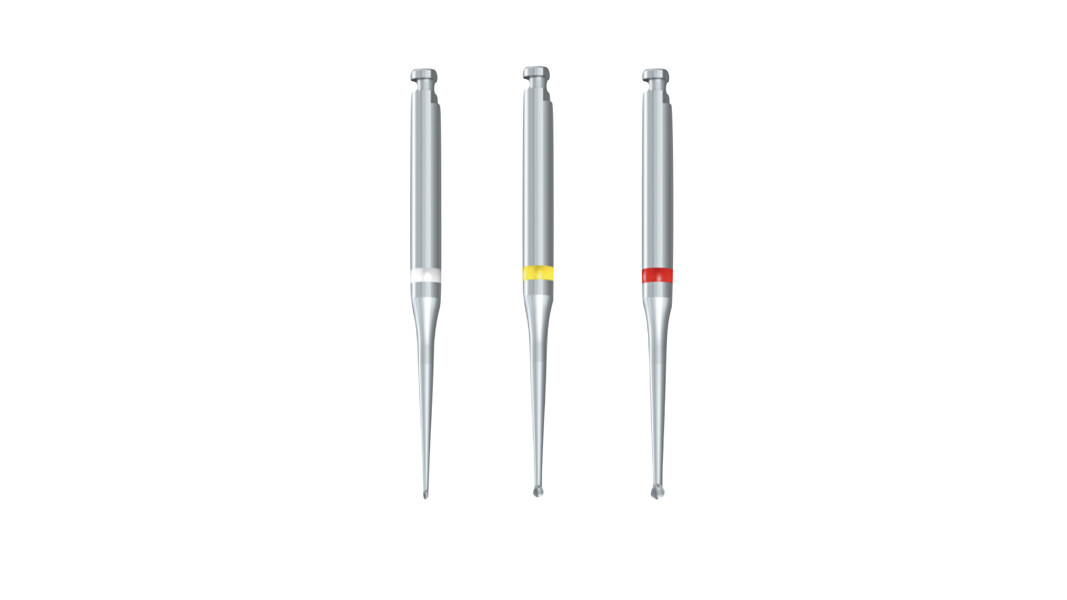 Fig. 30: Long-shanked EndoTracer burs (#006, 008 and 010).