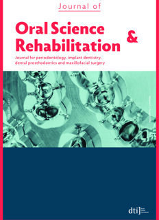 Journal of Oral Science & Rehabilitation No. 4, 2016 Journal of Oral Science & Rehabilitation No. 4, 2016