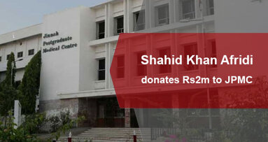 Afridi donates Rs2m to JPMC