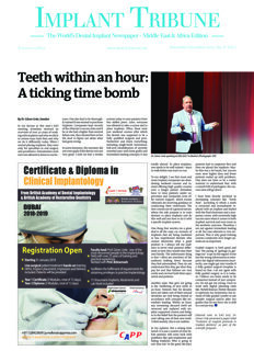 Implant Tribune Middle East & Africa No. 6, 2017