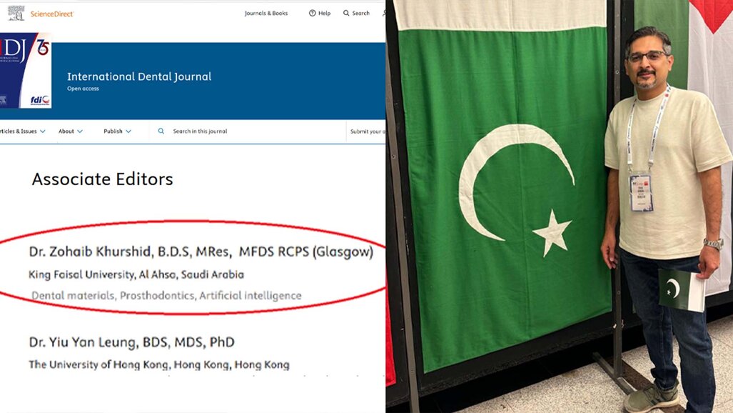 Dr. Zohaib Khurshid appointed Associate Editor at International Dental Journal