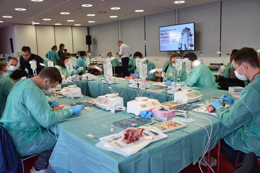 Various companies provided implants and the EAO provided the surgical materials. (Photograph: Franziska Beier, DTI) 