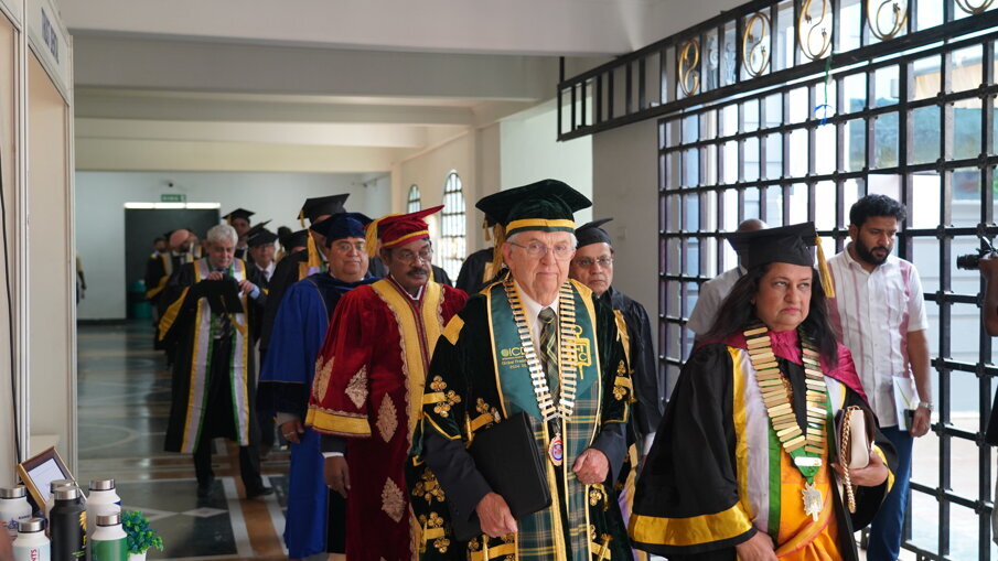 The convocation procession marching at the Army March beat