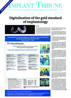 Implant Tribune Middle East & Africa No. 2, 2019