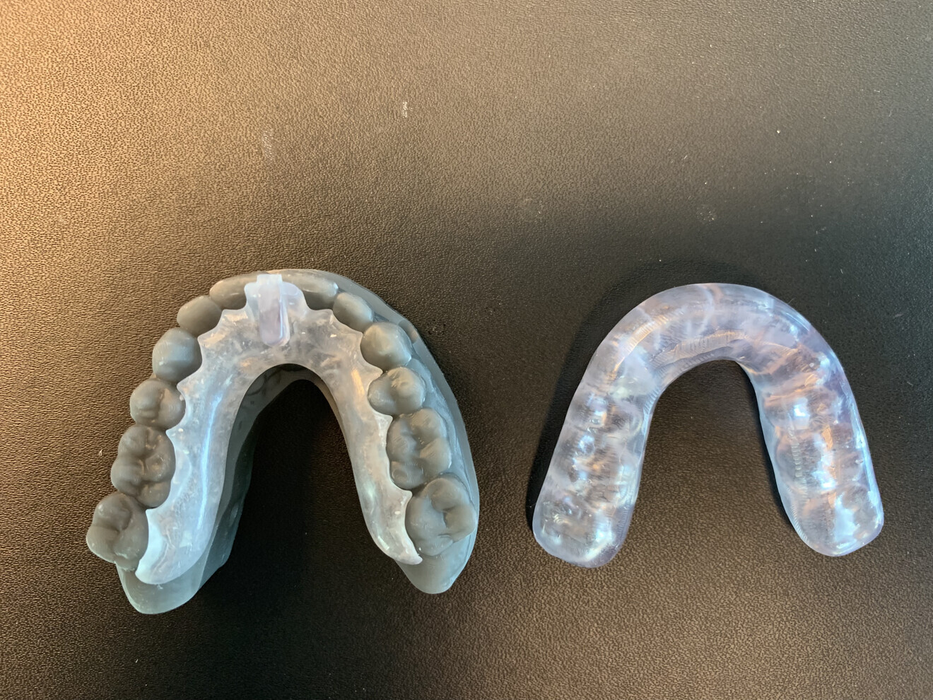 Fig. 13: Kois deprogrammer and occlusal splint after polishing.