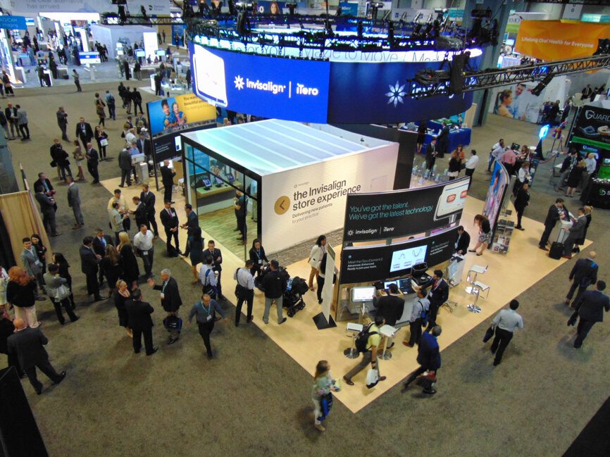 Orthodontic professionals visit the AAO exhibit hall.