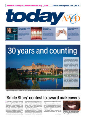 today AACD Scientific Session Orlando, Fl. May 1, 2014
