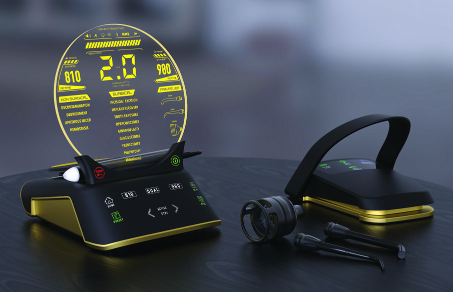 The Gemini EVO laser includes a foot pedal and three PBM adapters.
