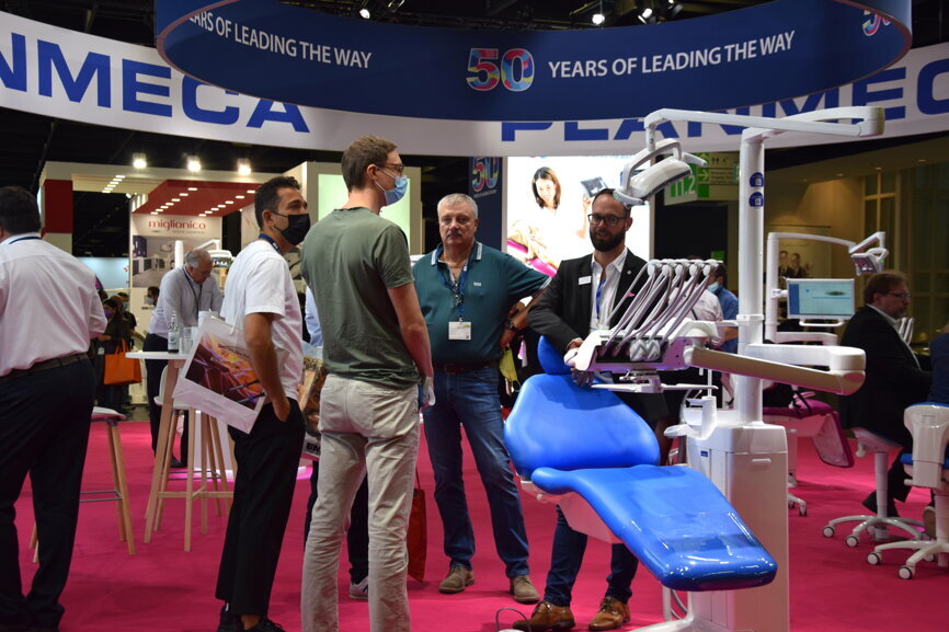 Planmeca booth in hall 11.2. (Image: Dental Tribune International) 