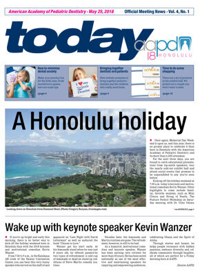 today American Academy of Pediatric Dentistry Honolulu May 25, 2018