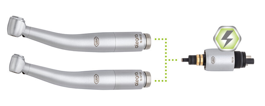 With the help of an integrated generator in the Roto Quick coupler, it is possible to use light within the turbine hose without power supply. (Image: W&H)