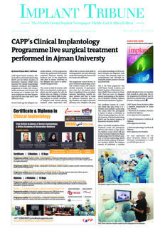 Implant Tribune Middle East & Africa No. 3, 2018
