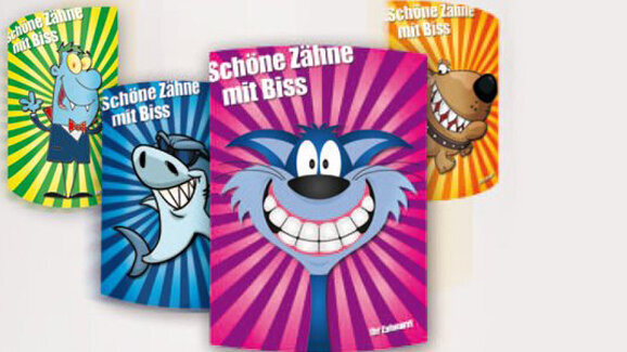 Coole Comic-Katze bei Zahnärzten beliebt