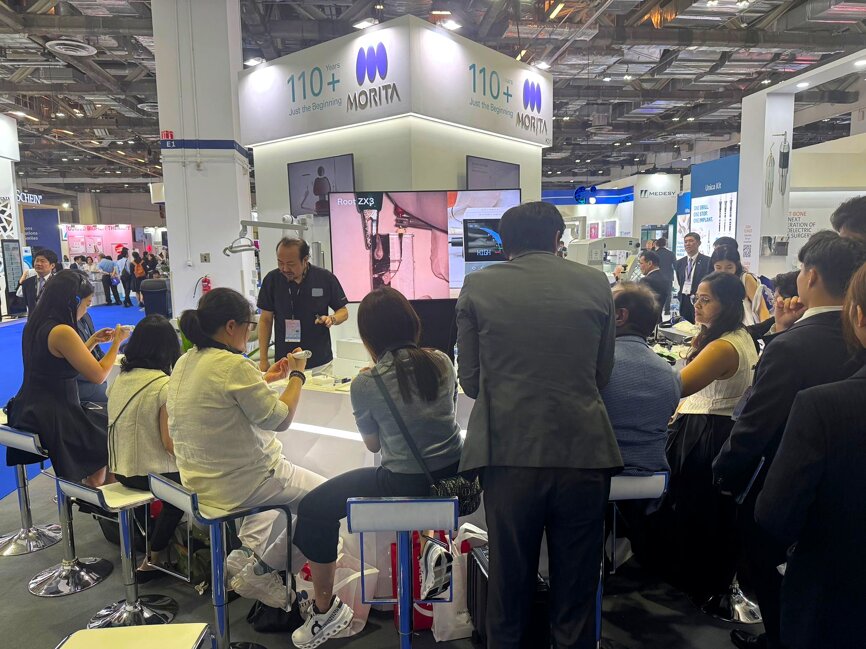 The Morita Group showcased advanced imaging systems, treatment units, handpieces and endodontic solutions at IDEM Singapore 2026. (Image: Dental Tribune International)