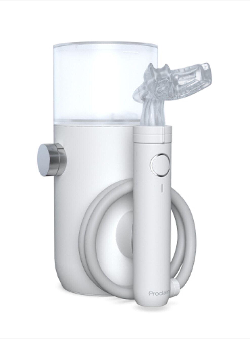 Fig. 1: Proclaim Custom-Jet Oral Health System, showing the hydro station and custom mouthpiece.