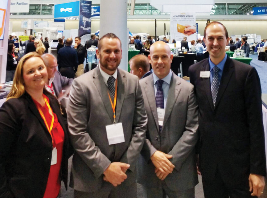 From left: Cassandra Gordon, David Saucey, Nathan Goodhue and Boyd Peters of BioHorizons. 