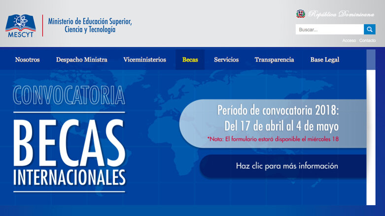 Convocatoria de becas internacionales para dominicanos para cursar Especialidades y Maestrías