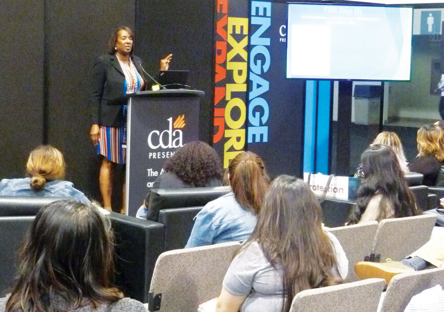 Valynia Smith speaks on ‘Successful Codes Used for Medical Billing in Dentistry at the Educational Theater. 