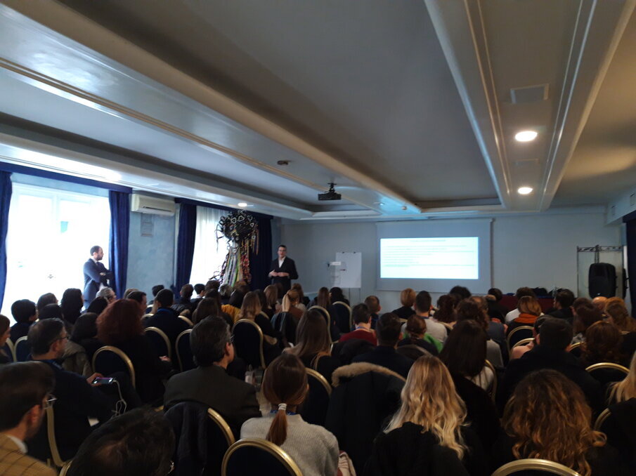 Andrea Butera durante il workshop della Coswell.