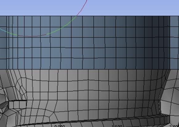 Fig. 6b - Meshing process, ) mesh of locator prosthesis.