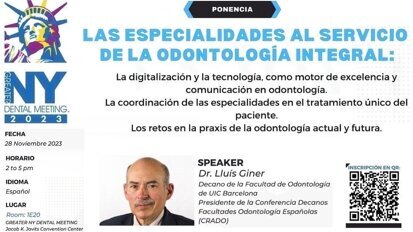 Conferencia en Nueva York: “Las especialidades al servicio de la odontología integral”
