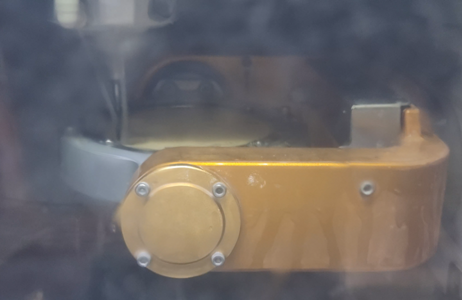 Fig. 10: Milling of a provisional crown from PMMA.