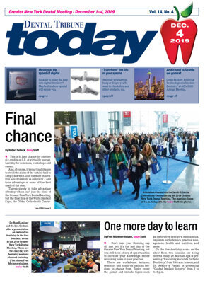 today Greater New York Dental Meeting Dec. 4, 2019