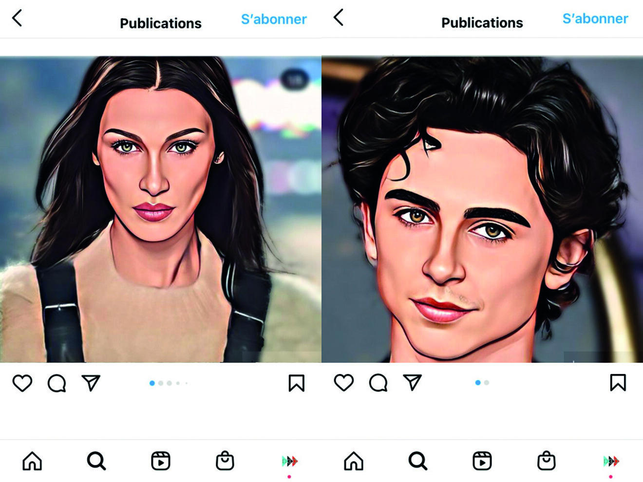 Fig. 1 : Réseaux sociaux mettant en avant des profils faciaux angulaires.