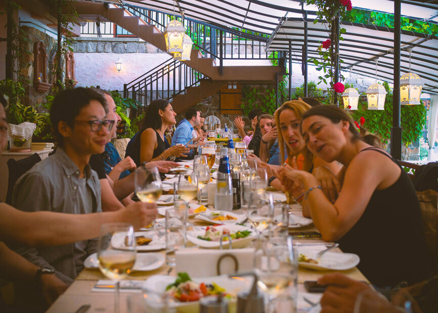 Guests were served traditional Bulgarian food and drinks. (Photograph: Tom Carvalho, DTI)