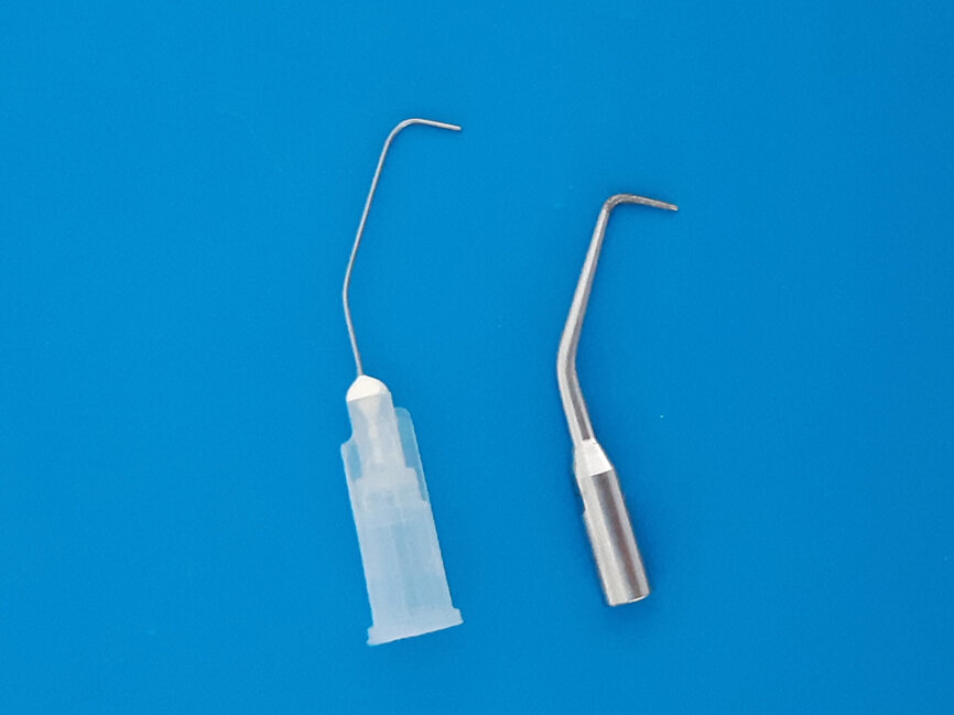 Fig. 2: Irrigation needle previously prepared for surgery.