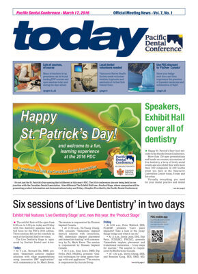 today Pacific Dental Conference Vancouver March 17, 2016