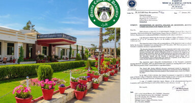 Quetta College of Dentistry granted recognition for 50 BDS admissions annually