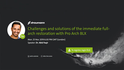Treatment of edentulism with Pro Arch BLX focus of free webinar
