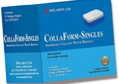 CollaForm Singles and OsteoGen synthetic bioactive resorbable graft