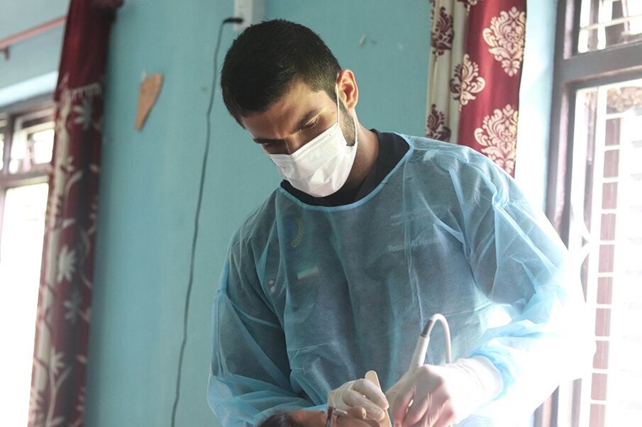 Dental students during the examination