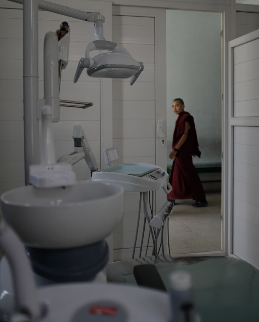 A nun passing by the treatment room. (Image: Deborah Clement)