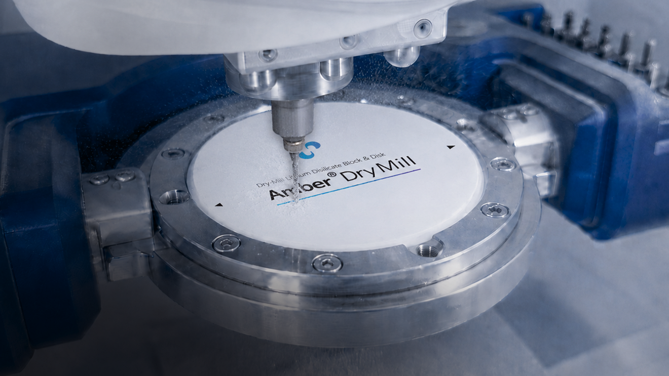 According to HASSBIO, Amber DryMill is designed to facilitate dry milling and maintain edge stability, even at thin restoration margins.