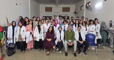 AIDM students conduct dental screenings at Malir Cantt school