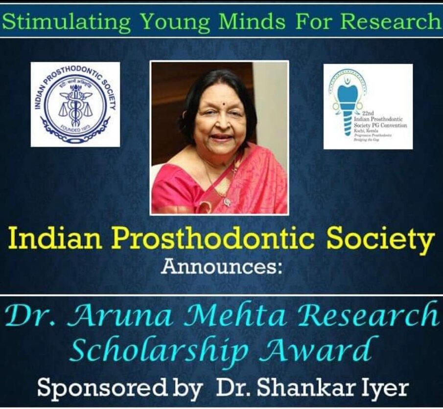Dr Aruna Mehta Research Scholarship Award