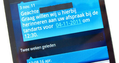Herinnerings-sms verhoogt opkomstpercentage bij tandarts