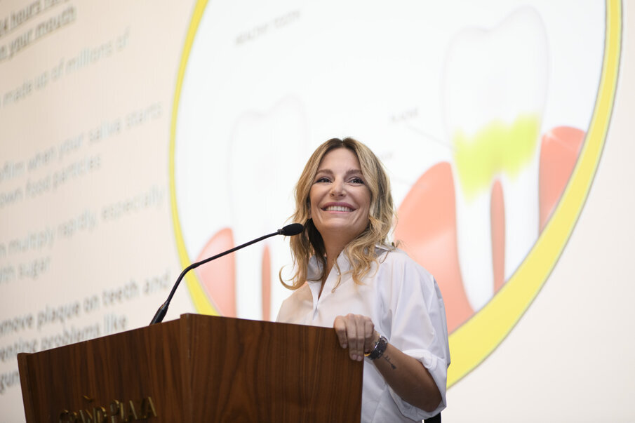 Dr Tracy Boghossian delivered a short lecture about oral care and the benefits of it – sponsored and supported by Curaden 
