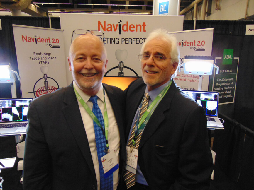 Darrell Cook, left, and Dr. Ken Serota of ClaroNav. (Photo: Fred Michmershuizen/Dental Tribune America)
