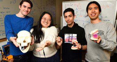 Prototype device dampens dental drill sounds in the mouth