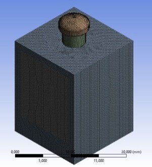 Fig. 5b - Meshing process, mesh of locator prosthesis.