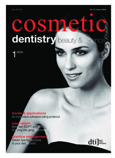 cosmetic dentistry international No. 1, 2016