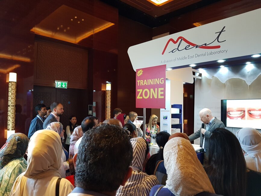 Middle East Dental Lab (MDENT) training zone at the exhibition